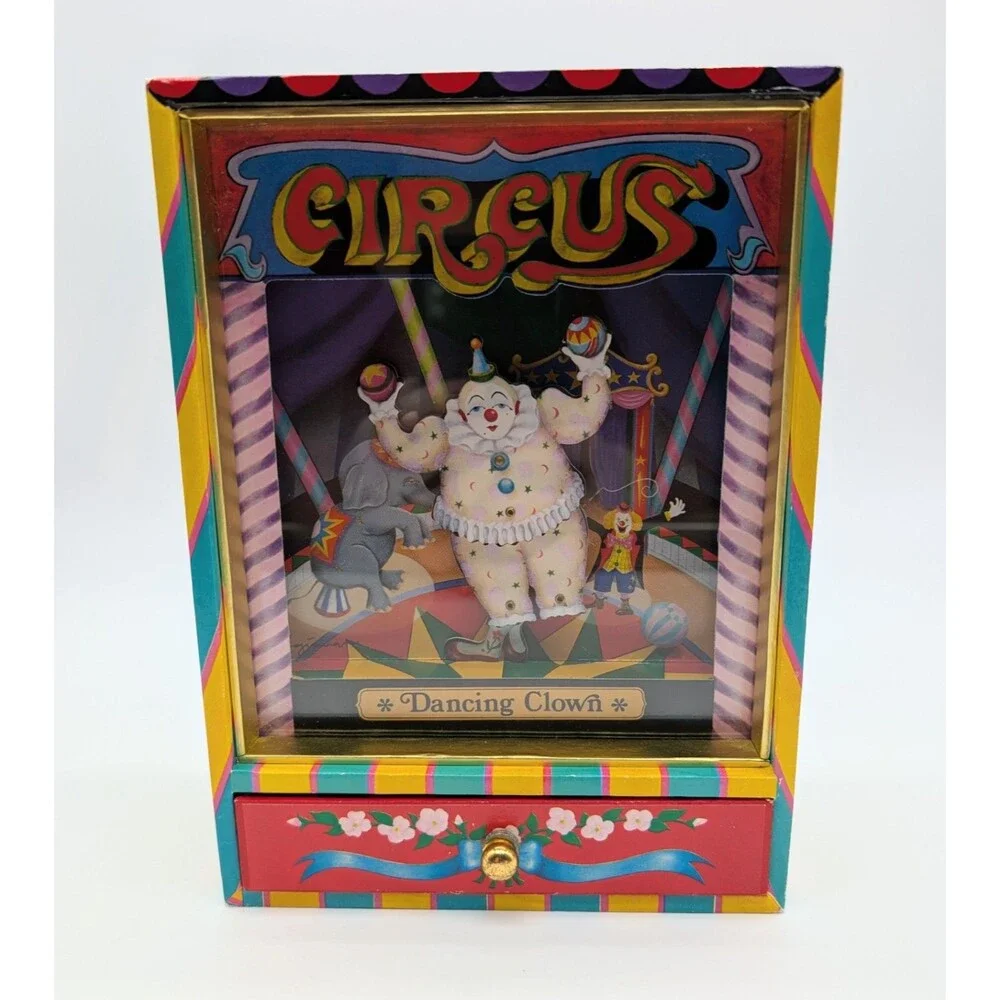 Vintage Otagiri Circus Dancing Clown Music Box SEE VIDEO